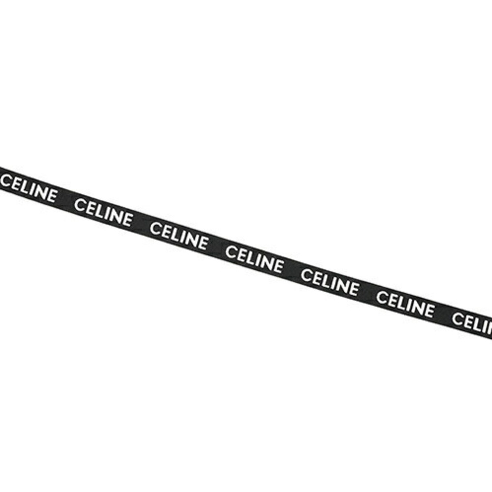 Celine Medium Double Ring Belt 45AVS2AEO.38SI Jacquard Textile Calfskin Black - Picture 2 of 5